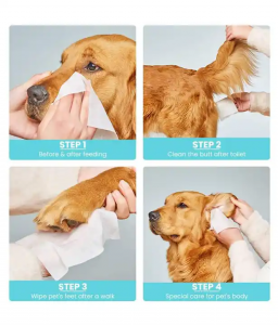 Hoʻopau ʻia ka Vegan Non Alcohol Pet Paw Wipes Cat Puppy Towel Wet Tissue Papers No Pet