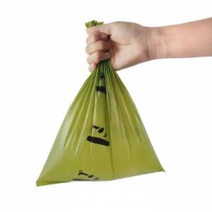 Bolsa de caca desechable PLA PBAT totalmente compostable personalizada para mascotas, bolsa biodegradable de almidón de millo para perros