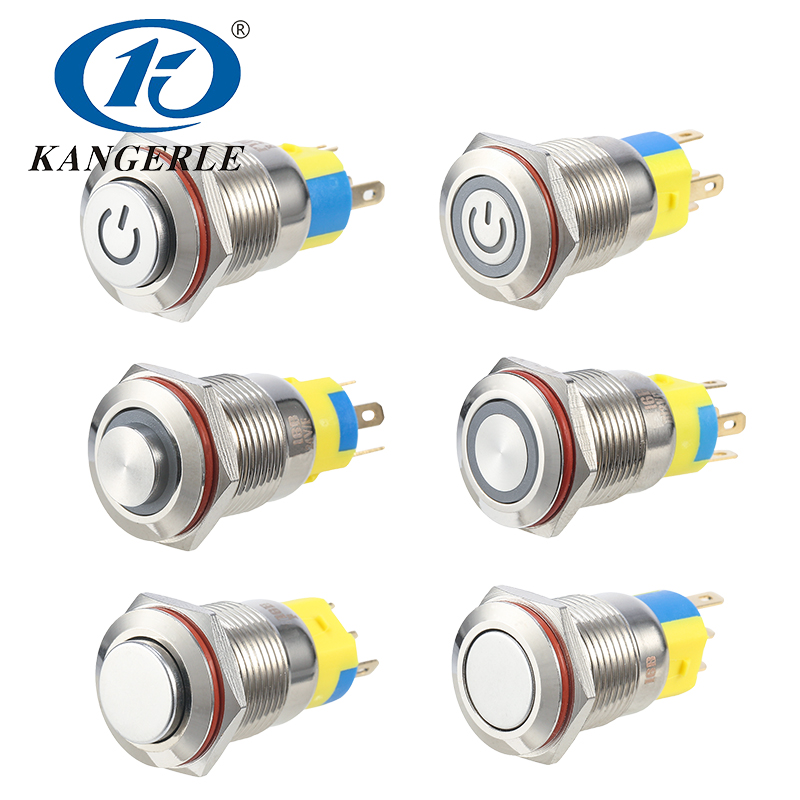 LED waterproof stainless metal push button switch 16mm