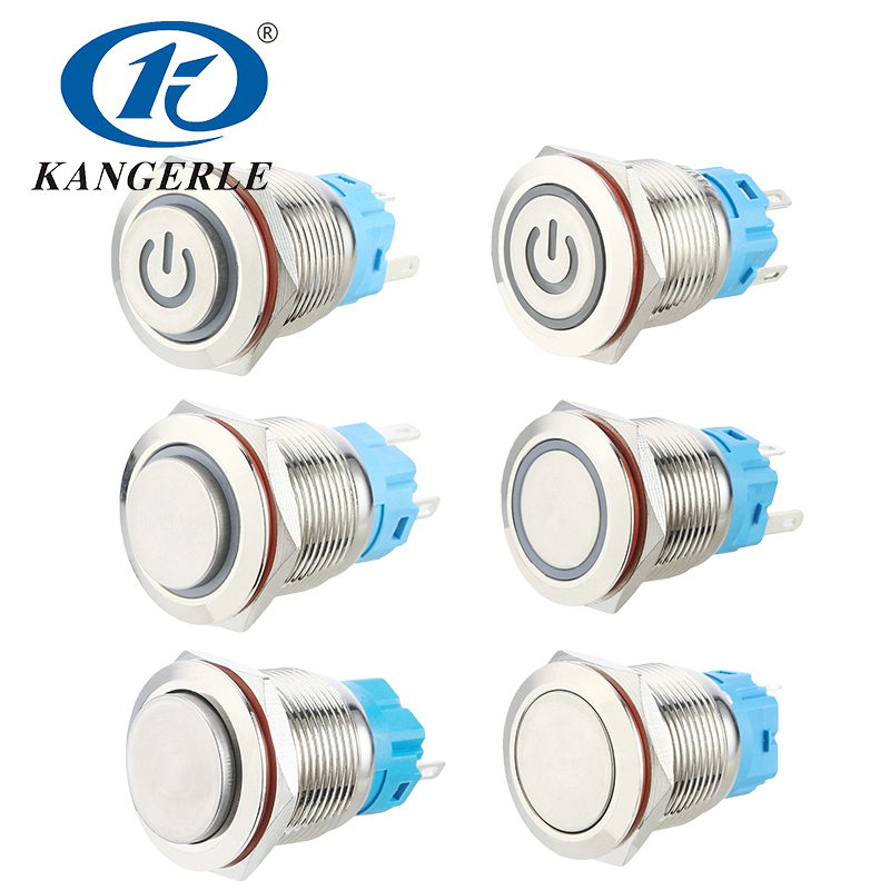 IP65 latching type high head metal push button switch with LED