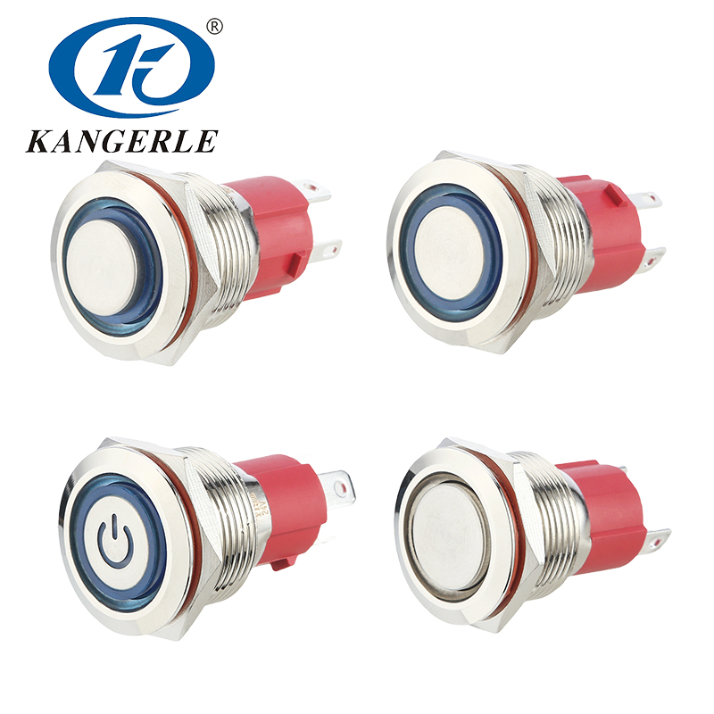 10A 220V ring power LED high head metal push button switch