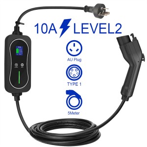 Smart Home Portable EV Charger Type 1 SAE J1772 AU Plug 8A 10A 240V Electric Vehicle Charging Cable