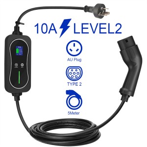 Level 2 Portable EV Charger Type 2 Plug Fast Charger 6A 8A 10A AU Plug for Electric Car Charger