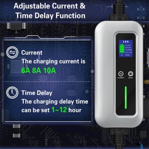 China Supplier 6A 8A 10A Level 2 EV Charger Type 1 ad UK 3 acus Portable EV Charger