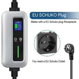 Level 2 EV Charger Type 1 Plug 16A Portable EVSE BMW i3 Electric Vehicle Charging Cable