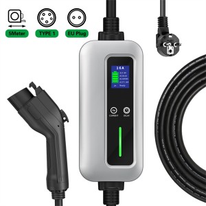 Level 2 EV Charger Type 1 Plug 16A Portable EVSE BMW i3 Electric Vehicle Charger Cable