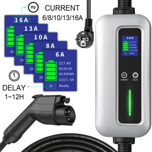 Level 2 EV Charger Type 1 Plug 16A Portable EVSE BMW i3 Electric Vehicle Charger Cable