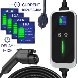 Mode 2 Portable EV Charger Type 1 32A 40A J1772 EV Connector NEMA 14-50 for Electric Car Charger Station