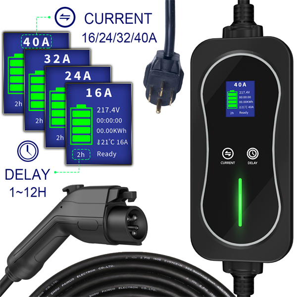 32A 40A EV Charger Level 2 Type 1 J1772 Plug NEMA14-50 220V-240V Portable EV Charging Cable Featured Image