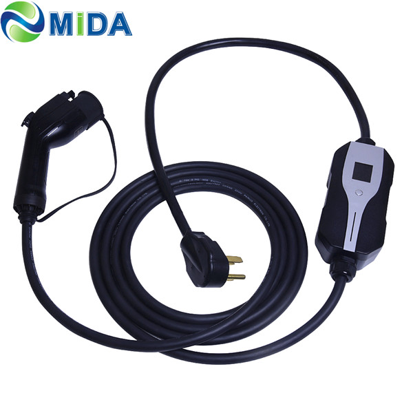China wholesale Electric Car Charger -  J1772 Plug Level 2 EV Charger Type 1 Switchable 10A 16A Schuko Plug Portable EVSE Electric Car Charger – Mida