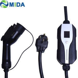 J1772 Plug Level 2 EV Charger Type 1 Switchable 10A 16A Schuko Plug Portable EVSE Electric Car Charger