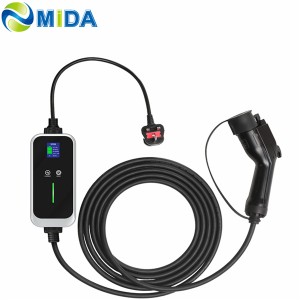 Mode 2 Portable EV Charger Type 1 to UK 3 Pins 8A 10A 13A Electric Vehicle Car EV Charging Cable