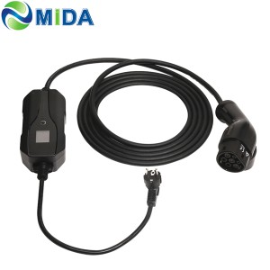 MIDA EV चार्जर प्रकार 2 पोर्टेबल EVSE 8A 10A 13A 16Amp इलेक्ट्रिक वाहन कार चार्जर