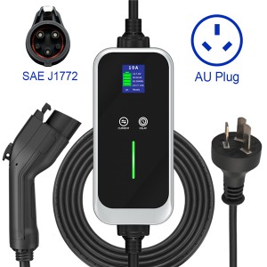 Smart EV Charger 6A 8A 10A AS/NZS 3112 Plug Portable Type 1 J1772 EV Cable Charger Charger
