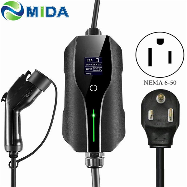 New Delivery for Portable Ev Car Battery Charger - 32A Type 1 J1772 With Nema 6-50 Plug American Portable EV Charger box  – Mida