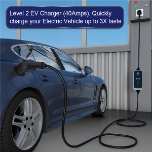 EV Charger Level 2 40A NEMA 14-50 Plug J1772 Portable Portable EV Charging Smart Charging Electric Car