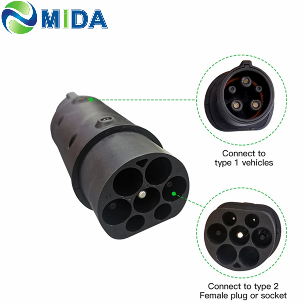 MIDA J1772 EV Adapter Type 2 to Type 1 EV Adaptor Socket Featured Image