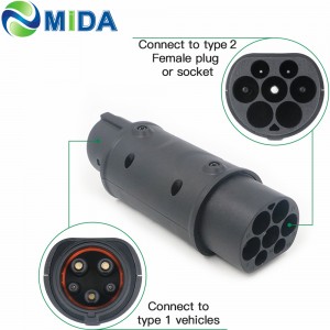 MIDA J1772 EV Adapter Type 2 to Type 1 EV Adaptor Socket