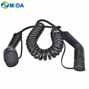16A 32A Type 2 to Type 2 Mei Spiral Kabel Electric Vehicle Charger