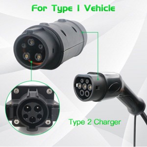 32A SAE J1772 Adapter Type 2 to Type 1 EV Adapter EV Converter Plug EV Charging Socket