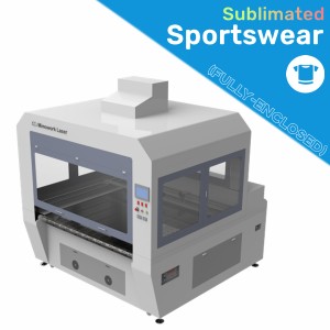 Máquina de roupa deportiva de corte con láser (totalmente pechada)