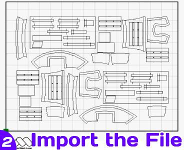 import laser cutting file to software