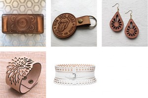 laser cut leather jewelry