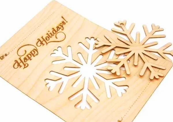 laser cut wooden Christmas ornaments
