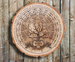 árbol genealógico de madera cortada con láser4