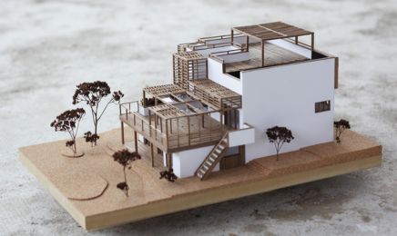 laser cutting wood architecture model