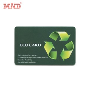 OEM kontraŭŝiritaj akvorezistaj materialoj RFID-blato Eco-amika bio-papero kiel pvc-a inteligenta karto