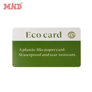 Matériaux imperméables anti-déchirure OEM puce rfid papier bio écologique comme carte à puce en pvc