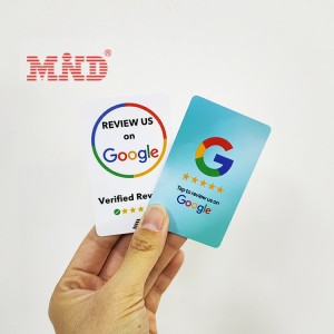 Վերանայեք մեզ Google NFC քարտում NTAG 213 NTAG 215 NTAG 216 Գործարար հաճախորդների կարծիքներ RFID Google Review քարտ