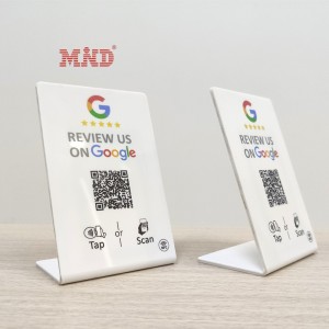 qr code google review nfc display tafel stand hub tafel tinte resinsje