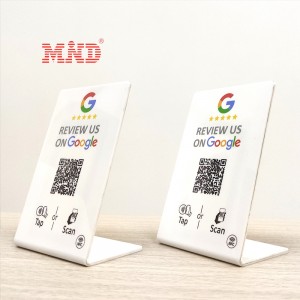 qr code google review nfc display table stand hub table tent review