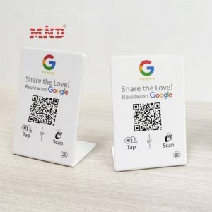 qr code google review nfc display stand table hub hub table tent review