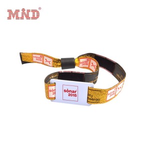 OEM chip factory price event new arrival rfid woven fabric wristband