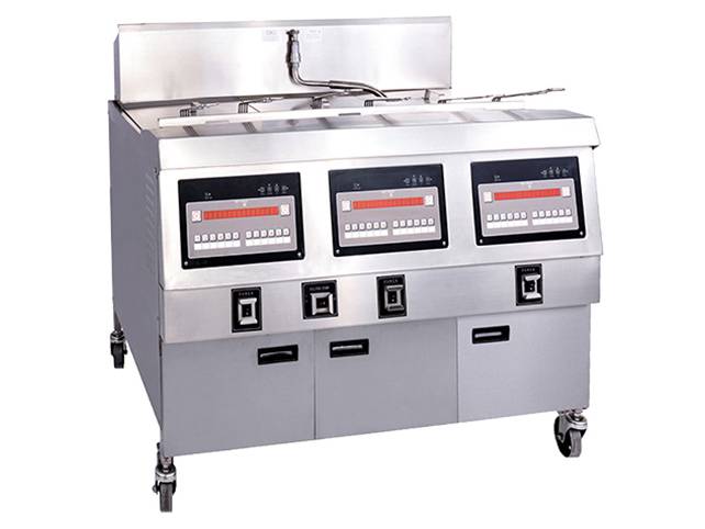 Discount Price Bakery Equipment Dough Sheeter - Electric Heater Open Fryer With Oil Filtration System Economical Industrial Air Open Fry 3-tank,6-basket – Mijiagao