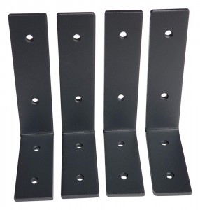 Customized Black U or L Shape Wall Mounted Shelf Connecting Supporting Bracket Metal Stamped Mending Plates