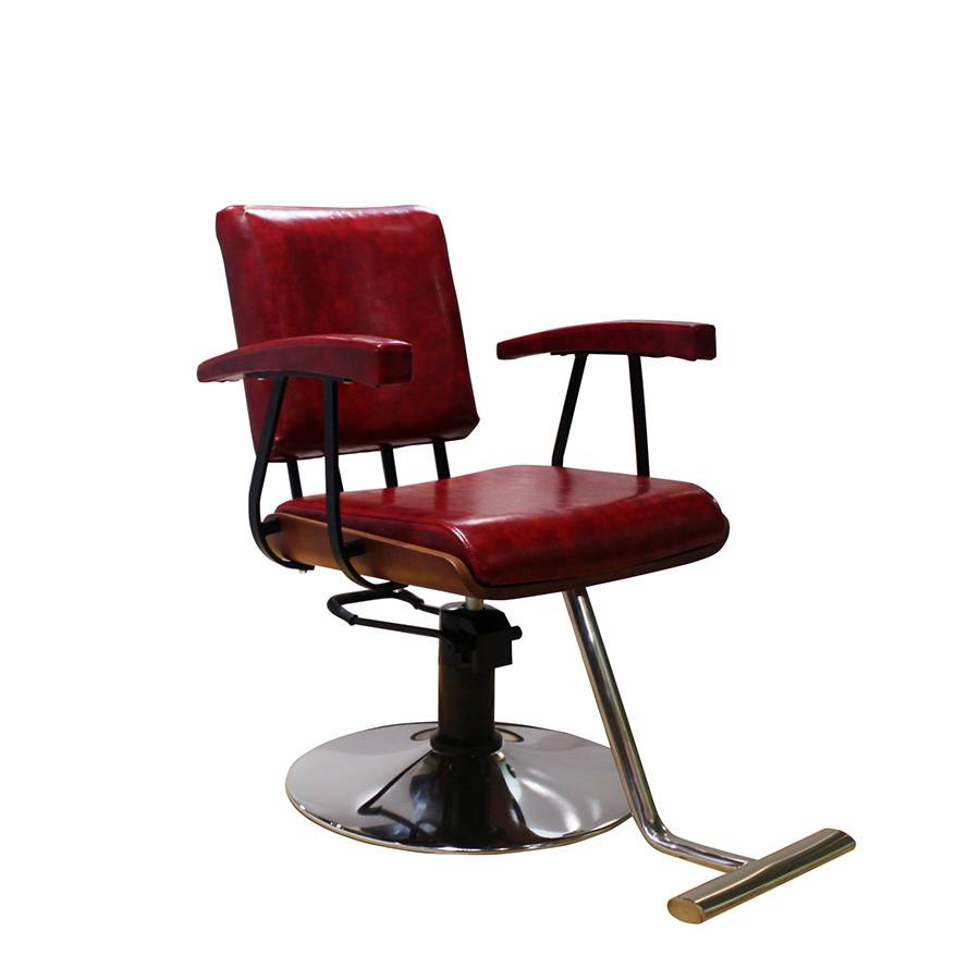 red vintage hair salon no reclinging hydraulic gold barber chair