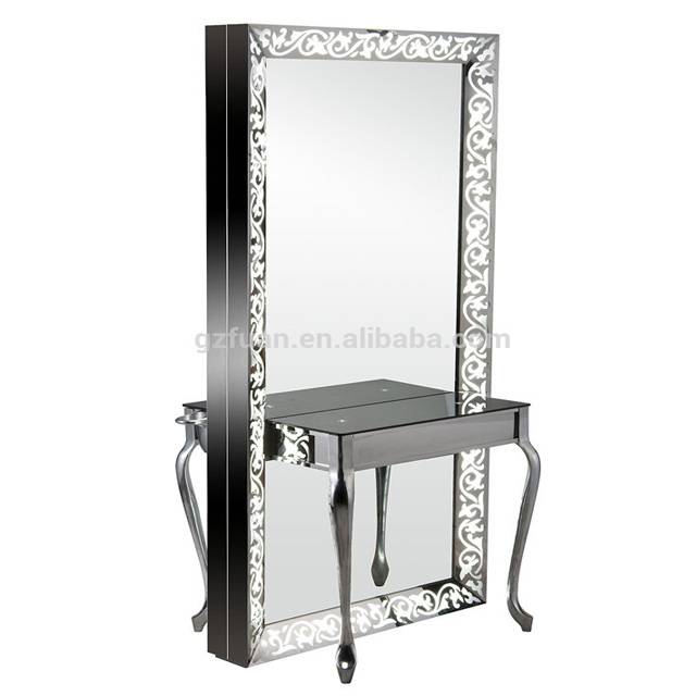 Luxury modern beauty salon furniture barber units hairdressing makeup hair mirror styling station for sale