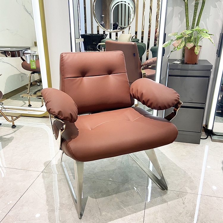 comfortable fashion leather sofa set rose gold salon waiting room chair