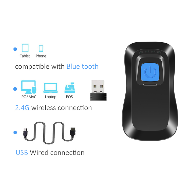 Wireless Handheld Barcode Scanner 2D with USB Base – 3nStar