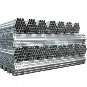 စက်ထုတ်လုပ်ရန်အတွက် En10210 Erw Astm Gr.b 2 လက်မ ရောင်စုံပါဝါအကာအရံသံမဏိပိုက် Hot Dipped Galvanized Steel Pipe