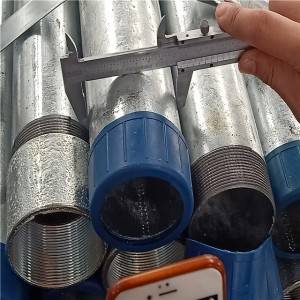 Galvanized Steel Hollow Section Thread Steel Pipe BS1387 / Construction pipe