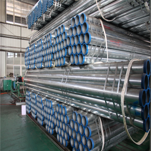 bahan wangunan logam Tianjin ngaropéa pipa baja dilas Gi galvanized ERW baja karbon dilas pipe pikeun konstruksi