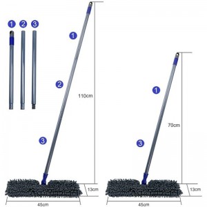 Two Sided Dust Mop Floor Cleaning System for Home