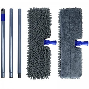 Two Sided Dust Mop Floor Cleaning System for Home