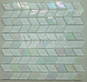 Blue Mosaic Bathroom Tiles Black And White Mosaic Tile Bathroom Glass Mosaic Tile Art Luxury Diamond Glass Crystal Mosaic for Wall Decoration High Quality Kitchen Decoration Crystal Herringbone Glass Mosaic 4mmthickness Interior Wall Decorative Luxury Glass Mosaic for Living Room