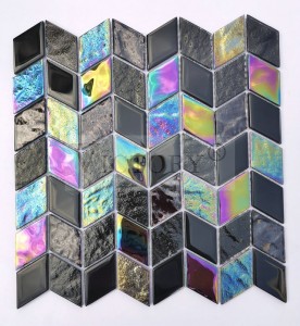 Shinning Colorful Square Shape Swimming Pool Glass Mosaic Black and White Mosaic Tile Blue Color Various Use Swimming Pool Glass Mosaic Blend